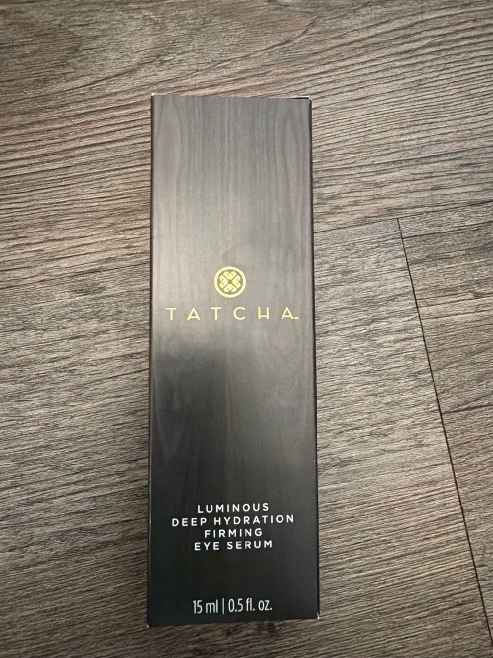 Tatcha Luminous Deep Hydration Firming Eye Serum — black with gold logo